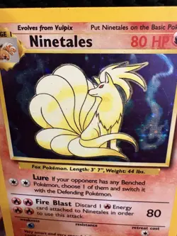 Ninetales 12/102 Holo Base Set WOTC 1999 LP Vintage Pokemon Card - Image 2