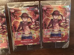 Monkey.D.Luffy Treasure Booster Set ST10-006 One Piece Promo Card Foil SEALED x4 - Image 2