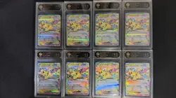 TOC 9.5 Gem-Mint Pikachu ex Pokemon Card (Japanese M2a 044/193 RR) lot*8 LN05 - Image 1