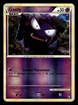 Gastly 63/102 Reverse Holo HGSS Triumphant Pokemon Card - 1 - Image 1