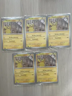 5x Pikachu At The Museum, Pokemon X Natural History Museum Jumbo Promo Card NEW - Image 1