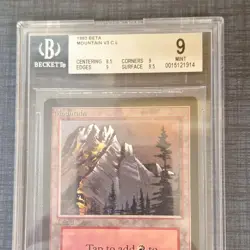 Magic The Gathering Beta Mountain V3 Beckett 9 Mint. 9.5 Surface. - Image 1