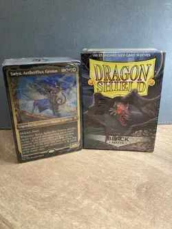 MTG MH3 Creative Energy Sealed Commander Deck + Matte Black Sleeves Pack - Image 1