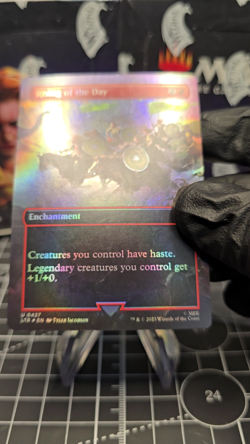 FOIL Rising of the Day NM MTG The Lord of the Rings Borderless 0427 Scene NM - Image 2