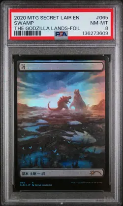 2020 MAGIC: THE GATHERING SECRET LAIR DROP THE GODZILLA LANDS-FOIL SWAMP PSA 8 - Image 1