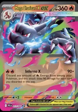 Mega Charizard X ex (#013/094) - Holofoil ME - Phantasmal Flames NM Pokemon - Image 1