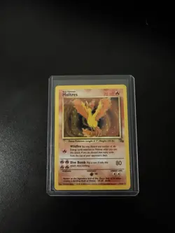 Moltres Fossil Holo Unlimited Holo Rare 12/62 Pokemon HP - Image 1