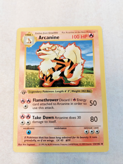 POKEMON BASE 1ST EDITION SHADOWLESS ARCANINE 23/102 excellent/mint condition - Image 1