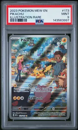 MINT PSA 9 Pikachu 173/165 Illustration Rare Holo SV 151 2023 Pokemon English - Image 1