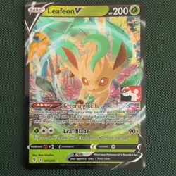Pokemon Card Leafeon V 007/203 Play! Prize Pack Series STAMPED NM - Image 1