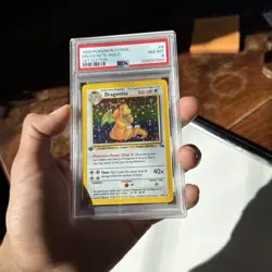 1999 POKEMON FOSSIL 1ST ED #4 DRAGONITE-HOLO PSA 8 Video Included - Image 1