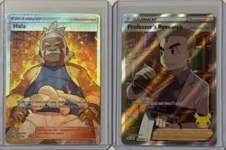 Hala & Professor's Research - Pokemon TCG Full Art Ultra Rare Trainer Lot - Image 1