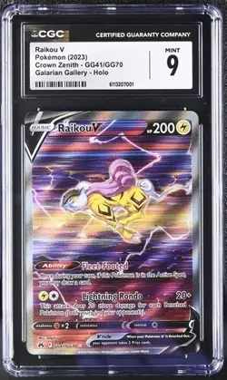 CGC 9 Raikou V GG41/GG70 Pokemon Crown Zenith Galarian Gallery - Image 1
