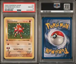 1999 POKEMON BASE SET 1ST EDITION #7 HITMONCHAN-HOLO PSA 8 VIDEO INCLUDED - Image 3