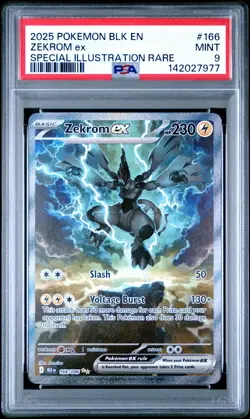 7977 Zekrom ex 2025 Pokemon Black Bolt #166/086 Special Illustration Rare PSA 9 - Image 1