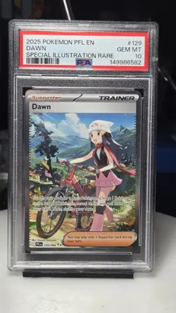 2025 POKEMON PFL EN-PHANTASMAL FLAMES SPECIAL ILLUSTRATION RARE #129 DAWN PSA 10 - Image 1