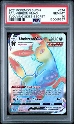 2021 POKEMON SWORD & SHIELD EVOLVING SKIES SECRET FULL ART/UMBREON VMAX PSA 10 - Image 1
