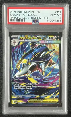 MEGA SHARPEDO EX PSA 10 2025 POKEMON PHANTASMAL FLAMES #127/094 SIR GEM 4284 - Image 1