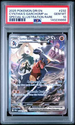 2025 POKEMON DRI EN-DESTINED RIVALS #232 CYNTHIA'S GARCHOMP EX PSA 10 - Image 1