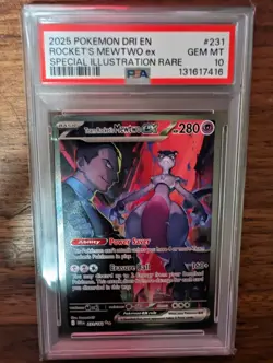 Pokemon 2025 Team Rocket's Mewtwo ex 231/182 SIR Destined Rivals GEM MINT PSA 10 - Image 4