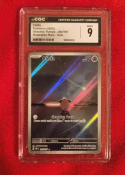 POKEMON CGC MINT 9 CLEFFA ILLUSTRATION RARE 202/197 OBSIDIAN FLAMES - Image 1