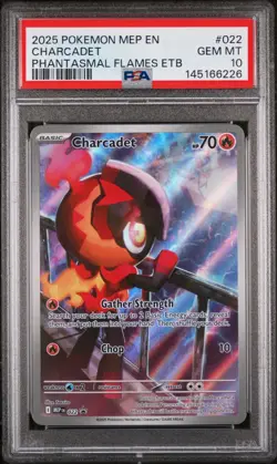 PSA 10 CHARCADET #022 BLACK STAR PROMO PHANTASMAL FLAMES ETB 2025 POKEMON MEP EN - Image 1