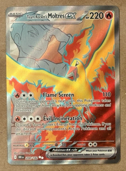 Team Rocket's Moltres Ex Holo Destined Rivals Ultra Rare 208/182 Pokemon TCG - Image 2
