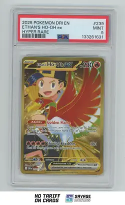 2025 Pokemon Scarlet & Violet Series - Destined Rivals Ethan's Ho-Oh ex PSA 9 - Image 1