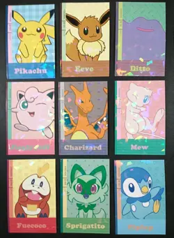 Pokemon Electric Pikachu Database Peru Square Full Set Holo Ice Snorlax Mew - Image 1