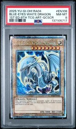Blue Eyes White Dragon RA04-EN108 QCR 1st Edition 8th Yugioh PSA 8 *717 - Image 1