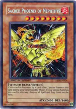 Yugioh! LP Sacred Phoenix of Nephthys - EEN-ENSE3 - Secret Rare - Limited Editio - Image 1