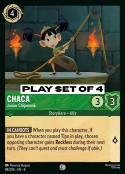 Chaca - Junior Chipmunk (88/204) ❇Play Set of 4❇ Lorcana Reign of Jafar - Image 1