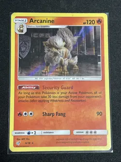 Arcanine 6/18 Detective Pikachu Holo Rare LP Pokemon Card - Image 1