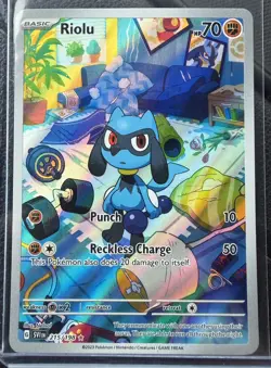 Riolu 215/198 Holo Illustration Rare Scarlet & Violet Base Set Pokemon Card - Image 3