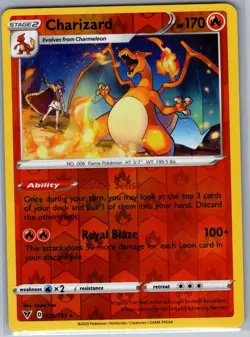 Charizard 025/185 Reverse Holo SWSH04: Vivid Voltage - Pokemon Card - NM - Image 1