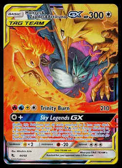 Pokemon Card - Moltres & Zapdos & Articuno GX Hidden Fates 44/68 Ultra Rare - Image 1