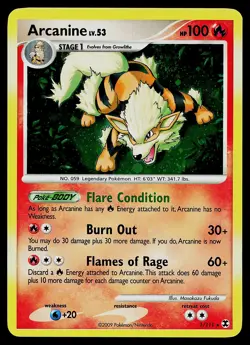 Pokemon Card - Arcanine Rising Rivals 1/111 Holo Rare - Image 1