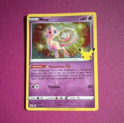 Pokemon TCG Mew Celebrations 011/025 Holo Rare Basic Card 60 HP Mysterious Tail - Image 1