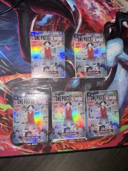 One Piece US Voyage College Basketball Promo Monkey D. Luffy Holo 5 Card Lot - Image 1