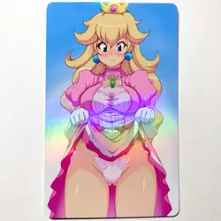 Princess Peach Sexy Doujin Waifu Girl Lewd Anime Art Goddess Card - Image 1