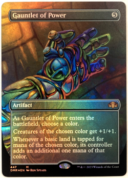 MTG Gauntlet Of Power BORDERLESS FOIL Dominaria Remastered 447 NM - Image 1