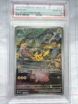 Pokemon Pikachu 151 MEW EN Illustration Rare #173 PSA 10 Gem Mint - Image 1