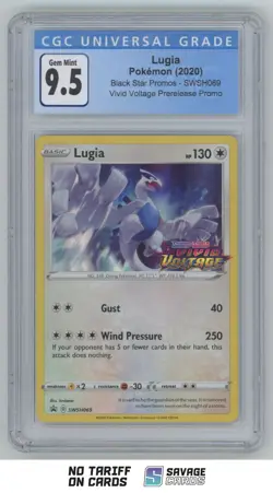 2020 Pokemon SWSH BSP Vivid Voltage Prerelease Lugia CGC 9.5 #SWSH069 - Image 1