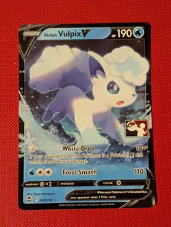 Pokemon TCG - Alolan Vulpix V - 033/195 Stamped - Prize Pack Series 3 - Image 1