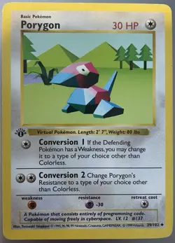 Porygon Base Set (Shadowless) 39/102 1st Edition Uncommon 30 HP English Pokemon… - Image 1