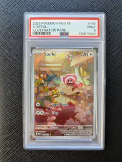 2025 POKEMON MEG EN-MEGA EVOLUTION ILLUSTRATION RARE #154 STUFFUL PSA 9 - Image 1