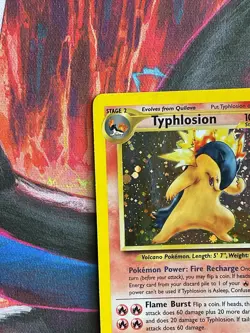 Typhlosion NM LP Holo Bleed Holo Swirl 17 Neo Genesis 2000 Pokemon TCG Vintage - Image 3