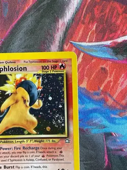 Typhlosion NM LP Holo Bleed Holo Swirl 17 Neo Genesis 2000 Pokemon TCG Vintage - Image 4