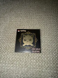 Pokemon Jigglypuff 24K Gold Plating Metal Sticker Sealed - Image 1