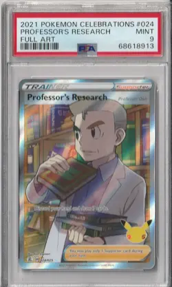 2021 Pokemon Celebrations Professor's Research Full Art #24 PSA 9 MINT! Oak - Image 1